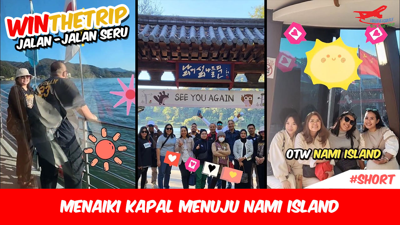 Menaiki kapal menuju Nami Island