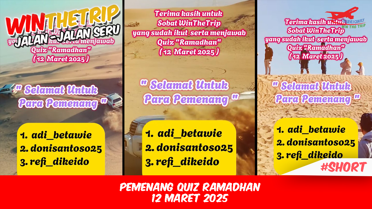 Pemenang Quiz Ramadhan – 12 Maret 2025
